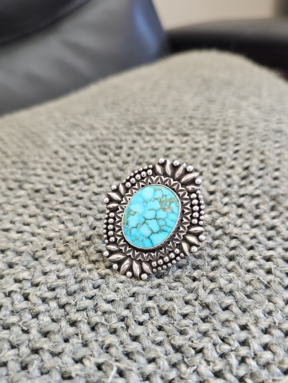 Kingman Sterling Silver Adjustable Statement Ring!
